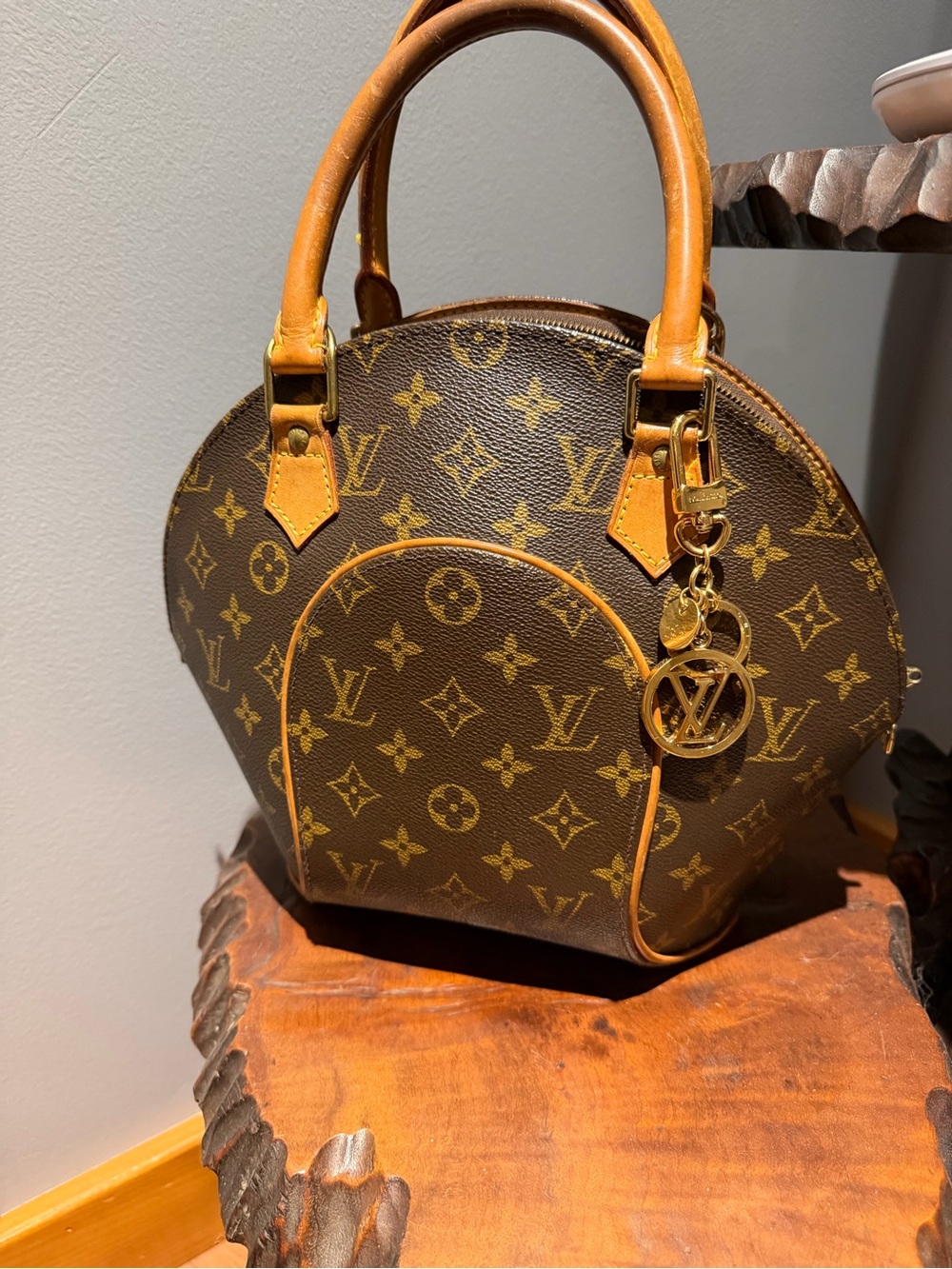 AUTHENTIC LOUIS VUITTON VI 0998  Monogram Ellipse PM Hand Bag Brown